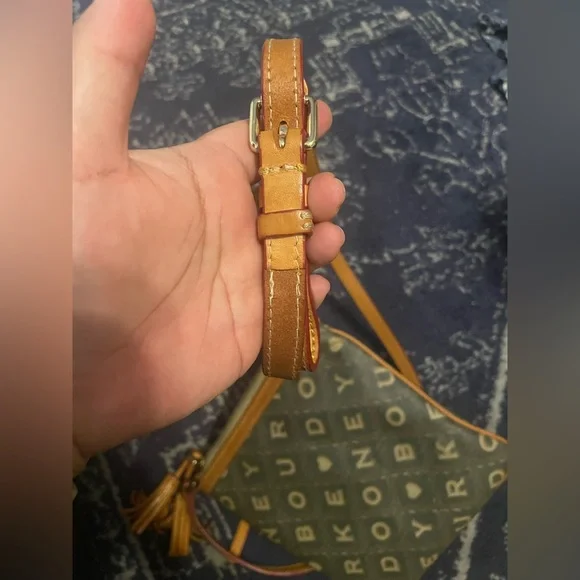 Dooney & Bourke Brown and Gray Vintage Crossbody Bag Purse - Picture 6 of 12